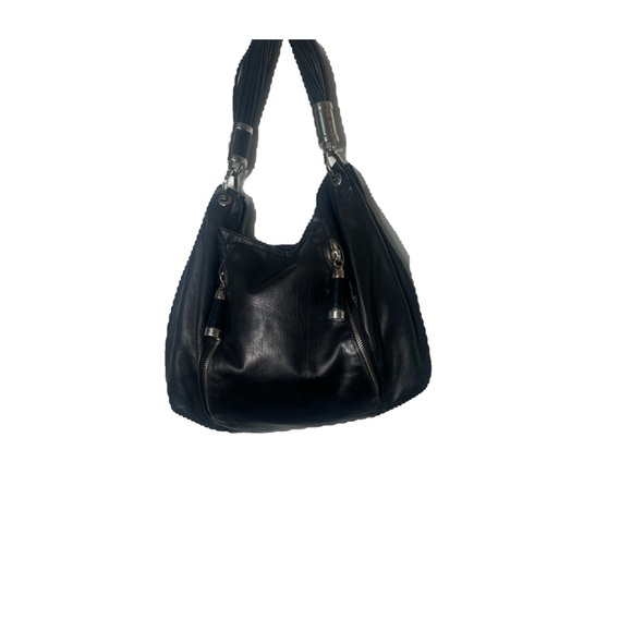 MICHAEL KORS SATCHEL HOBO SHOULDER BAG IN BLACK LEATHER - Picture 2 of 16